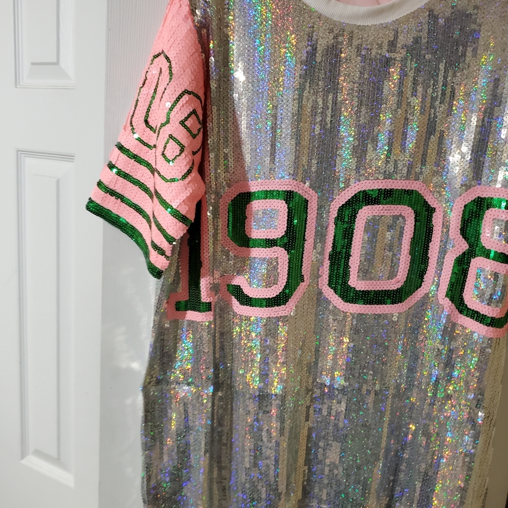 1908 AKA SORORITY SEQUINS SHIRT "ONESIZE".